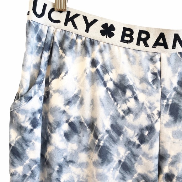 LUCKY BRAND NWT Tie Dye Jogger Lounge Pant Size Medium in Blue and White - Picture 7 of 15